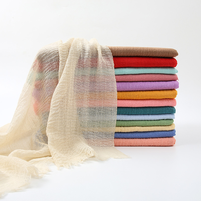 Écharpe en coton et lin pour femme, foulards fins, châle doux, foulard en viscose, châles ronds féminins, protection solaire, document solide, nouveau, été, automne