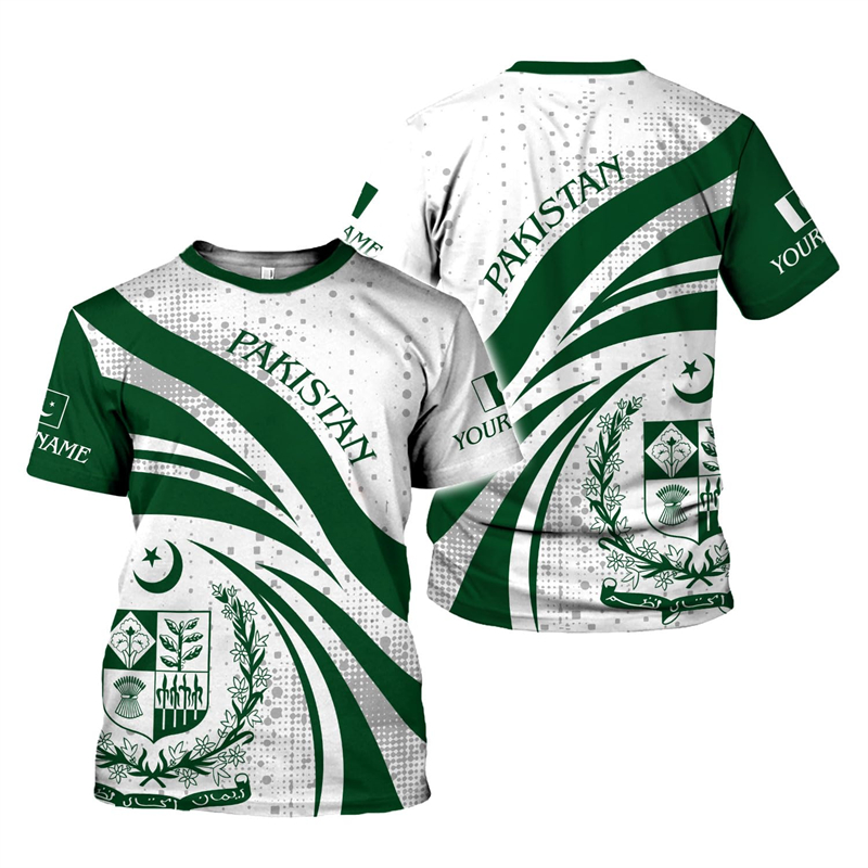 T-shirt manches courtes homme, streetwear, estival et à la mode, avec impression 3D, style Pakistan Feel, Harajuku