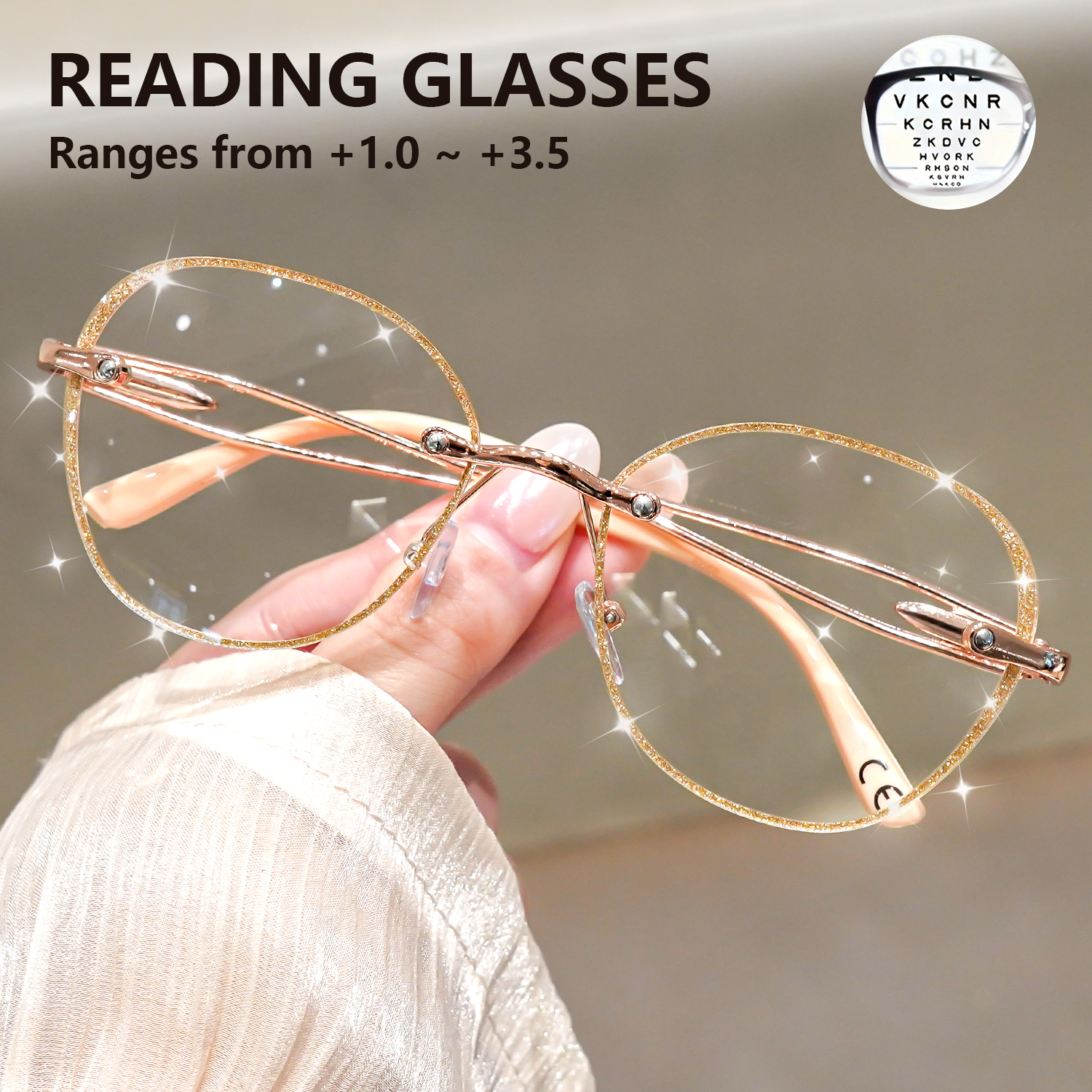 Lunettes de lecture pour femmes, lunettes de lecture tendance, lunettes élégantes à monture scintillante, lunettes de mode confortables pour femmes