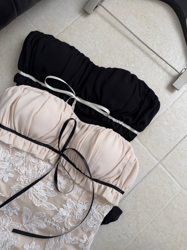 Nouvelle Camisole Femme en Dentelle Style Français, Débardeur Été Y2K Harajuku Tendance, Coupe Slim avec Nœud et Volants, Sans Manches