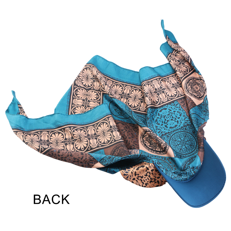 Chapeau de soleil pour femme en satin imprimé avec visière, doux et respirant, style foulard, casquette de baseball