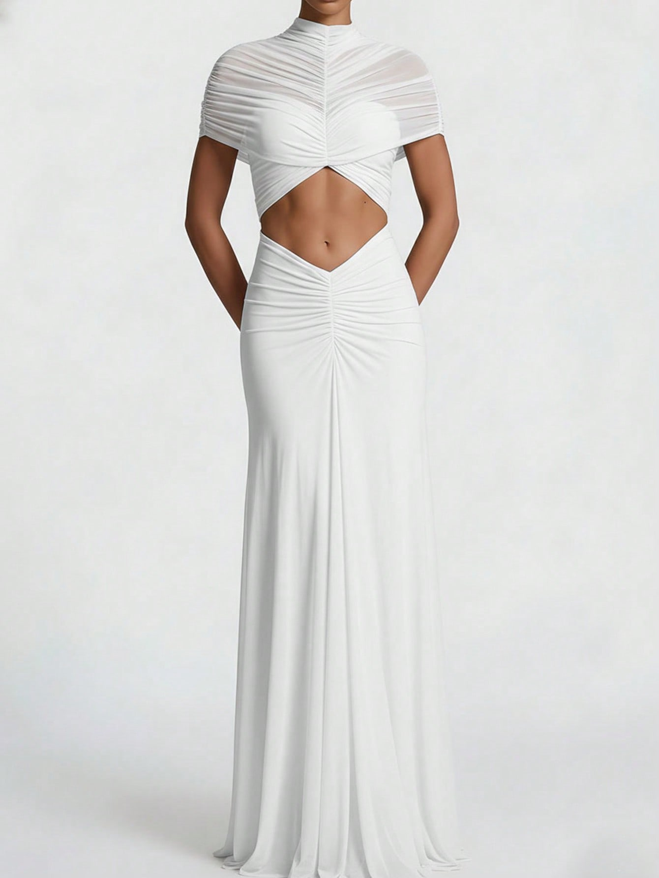 Robe longue moulante pour femme, mode féminine, robe d'été en maille transparente, robe élégante blanche pour cocktail, soirée, fête, sexy