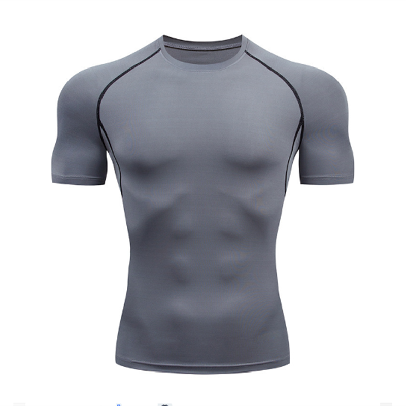 T-shirt de compression à manches courtes pour homme, t-shirt de sport, sweat-shirt de fitness, survêtement de jogging, chemise athlétique, t-shirts de course, zone me