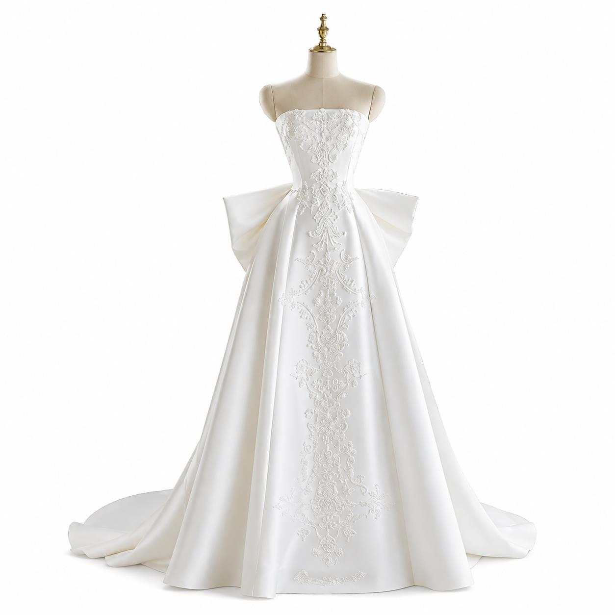 Robes pour femmes robe de mariée légère en Satin Simple Texture de haute qualité Petite robe principale de mariée pour réception et sortie