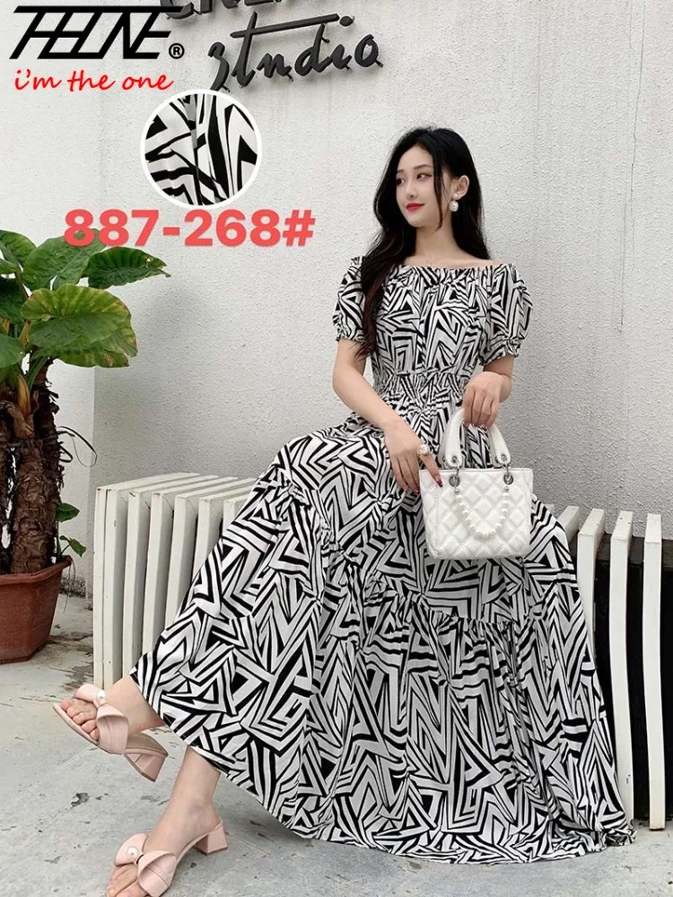 Robe maxi longue en coton et lin pour femme, vêtements indiens, bohème, floral, manches courtes, style coréen décontracté, été