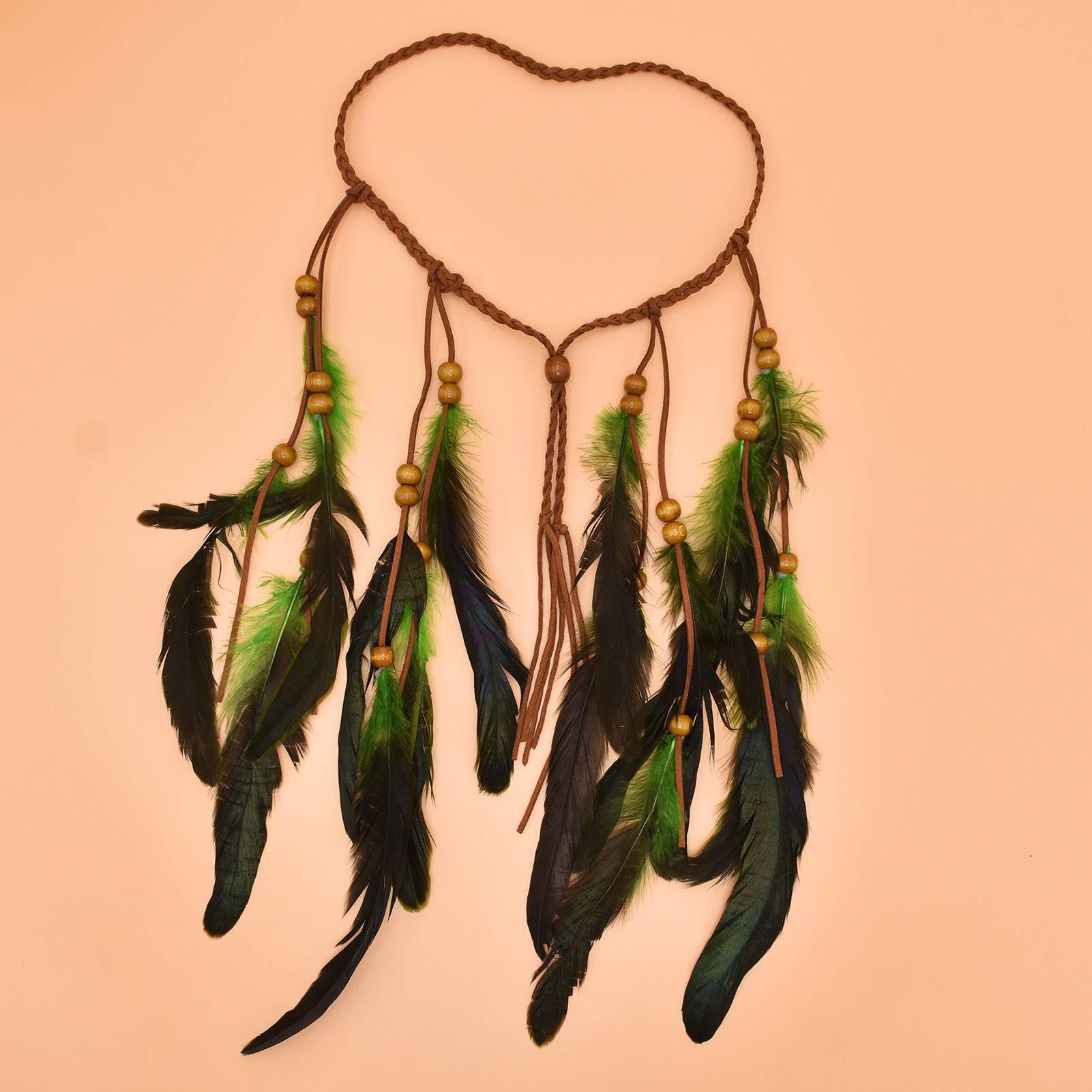 Serre-tête bohème à plumes avec longues franges, style ethnique vintage, accessoire de cheveux, bandeau en forme de vigne pour femme, idéal pour les fêtes et la mode