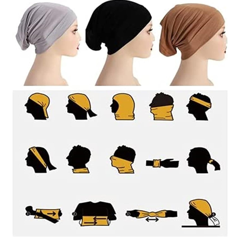 Bonnet Hijab sous écharpe pour femme, couvre-cou islamique, bonnet Sophia, chapeau musulman, ensemble de 6 pièces