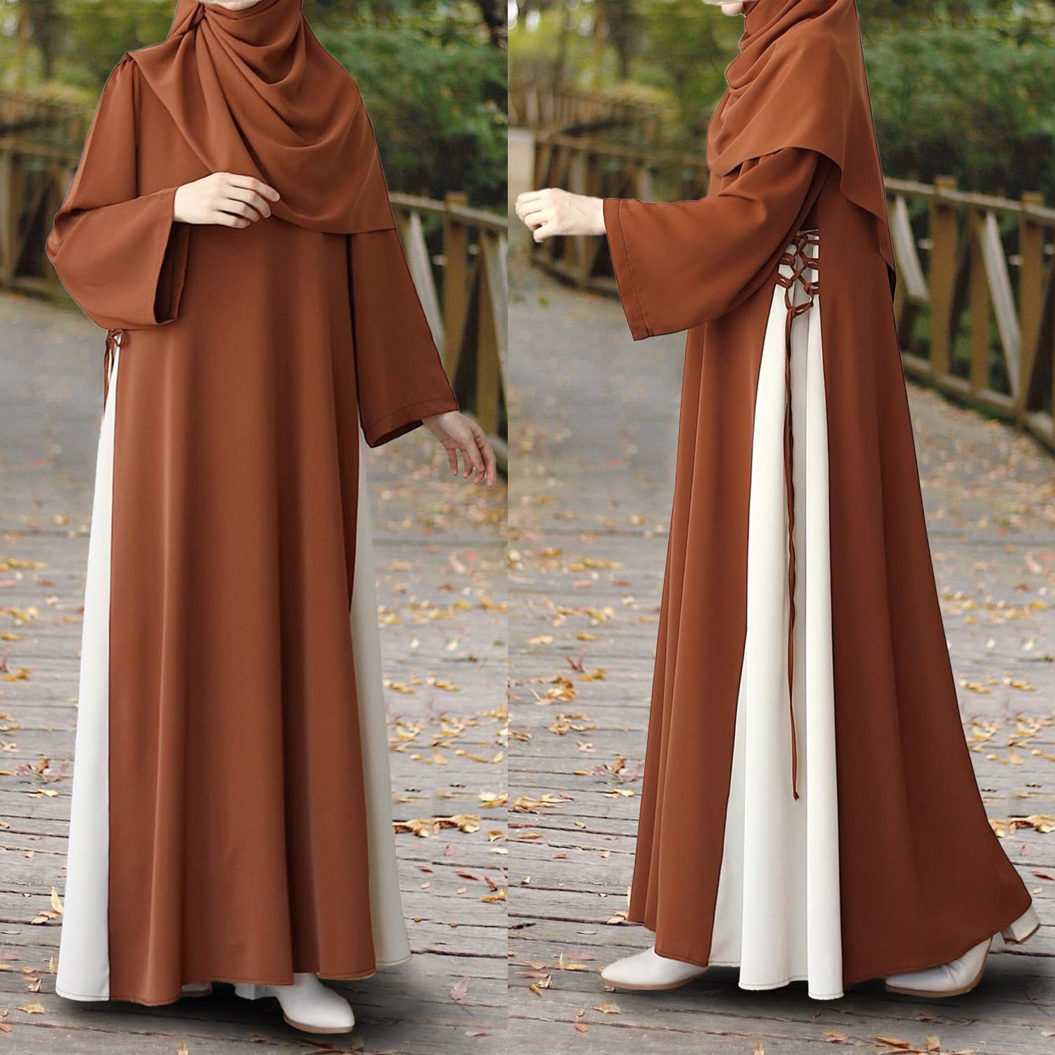 Robe Longue Modeste pour Femme Musulmane, Patchwork de Proximité, Wstring Arabe, Jalabiya Éducatif, Dubaï, Abayas Saoudiennes, Maroc, Eid Ramadan