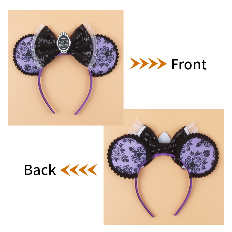 Bandeau mignon en forme de tête de souris de dessin animé, avec oreilles de dessin animé, nœuds à paillettes, bandeau pour cheveux, accessoires de coiffure pour fêtes et cosplay, jouets et cadeaux pour enfants et adultes.