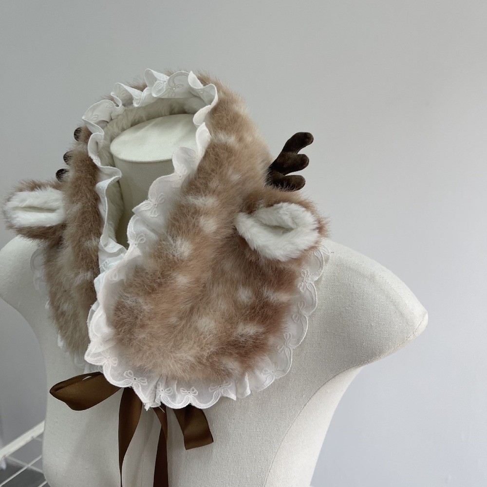 Écharpe chaude et mignonne motif élan, accessoires de déguisement anti-froid, cache-oreilles, bandeau épaissi, automne-hiver