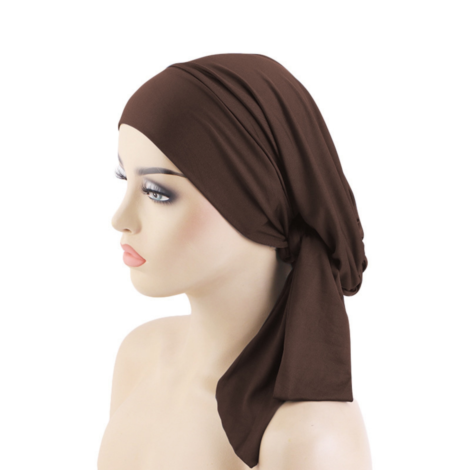 Turban musulman pré-noué, foulard élastique ethnique, chapeau islamique, bonnet tendance pour femme, hijab, turbante