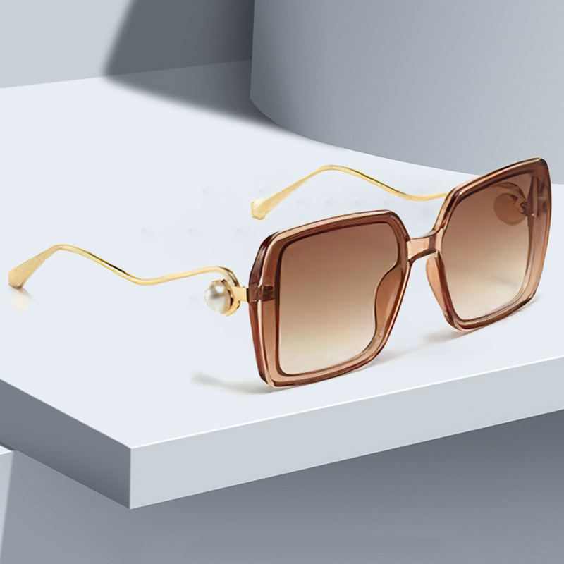 Lunettes de soleil pour femmes, monture dégradée bleu jaune, Design Unique à Double monture, décoration sphérique dorée, mode moderne