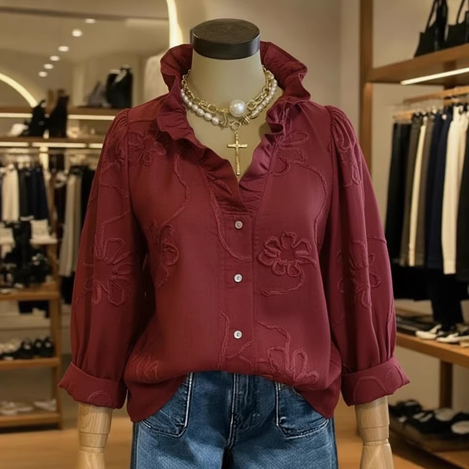 Nouvelles chemises pour femmes, hauts boutonnés blancs, mode automne, col en V, manches longues, chemises décontractées, vêtements pour femmes, chemisiers et chemises pour femmes