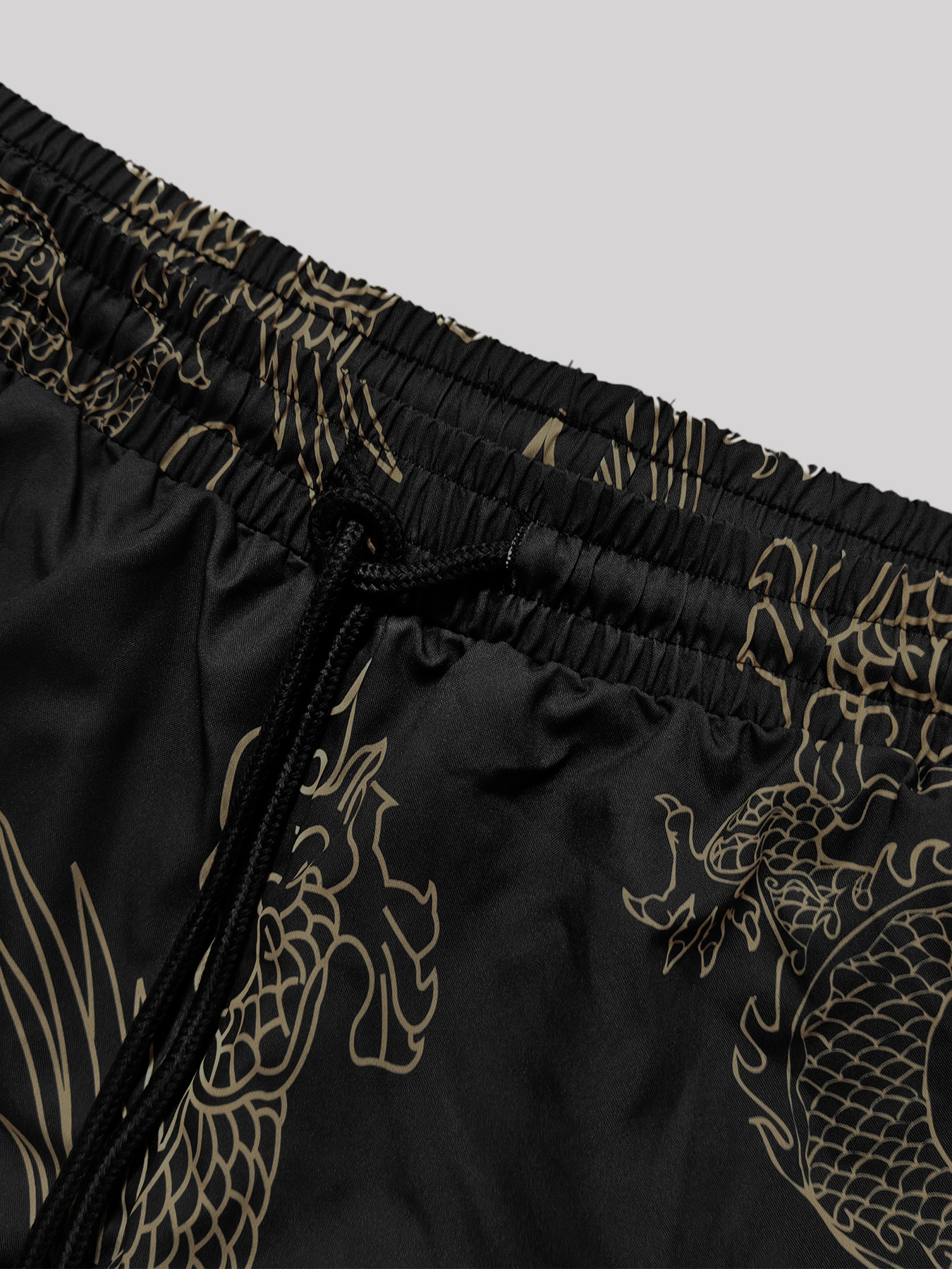 Ensemble de robe imprimée « Dragon Dance » de style chinois pour hommes, kimono noir ouvert sur le devant avec ceinture et short, 2 pièces, streetwear