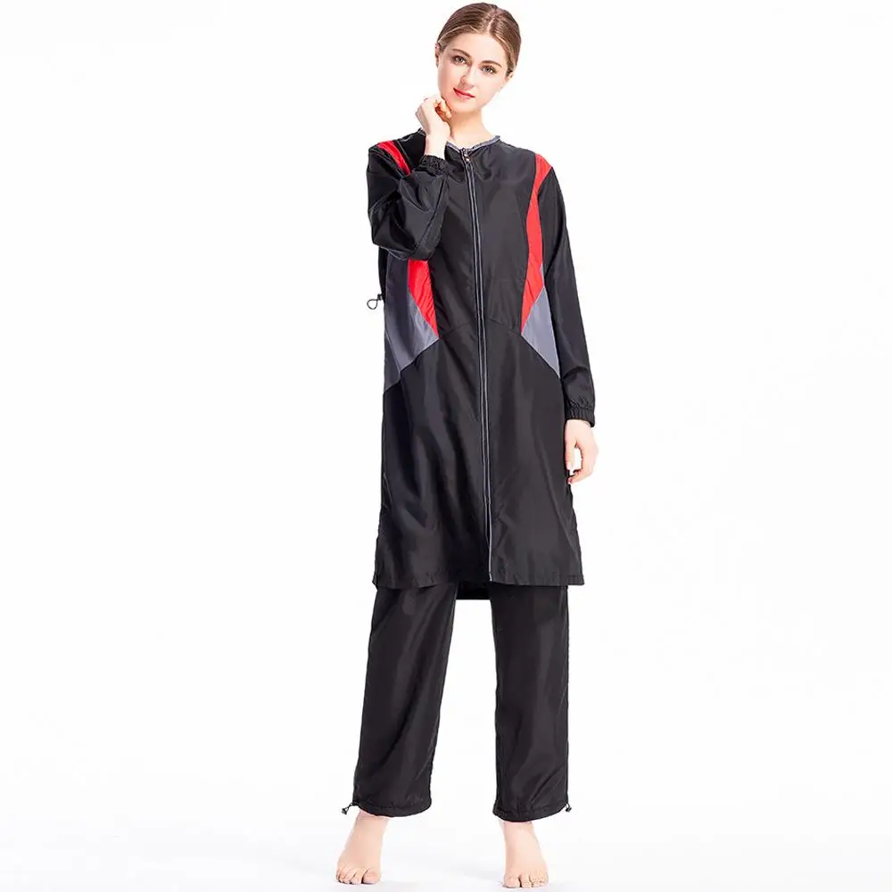 Maillot de bain musulman grande taille pour femmes, ensemble 3 pièces, hijab, burkini islamique, vêtements de plage, couverture complète