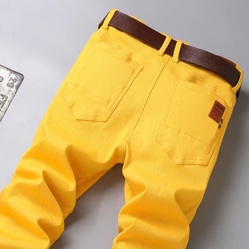 6 couleurs nouveau jean hommes Stretch coton Denim pantalon classique droit mode ajustement automne affaires pantalon décontracté homme vêtements