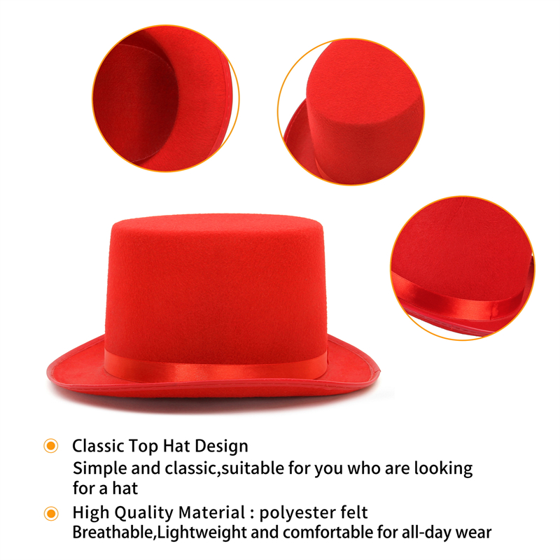 Chapeau de chapelier fou pour hommes, Costume de fête d'halloween, chapeau de magicien en feutre, chapeau cylindrique pour femmes et hommes