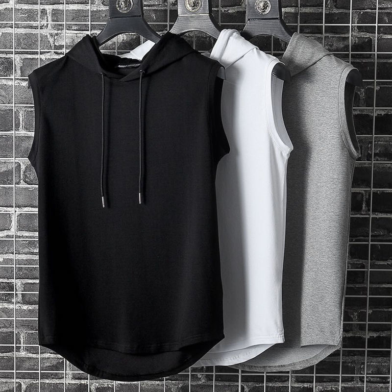 Débardeur de gymnastique d'été pour hommes, chemise sans manches à capuche, haut de musculation, mode Hip Pop, gilet, sweat-shirt, Singlets de Fitness, vêtements pour hommes