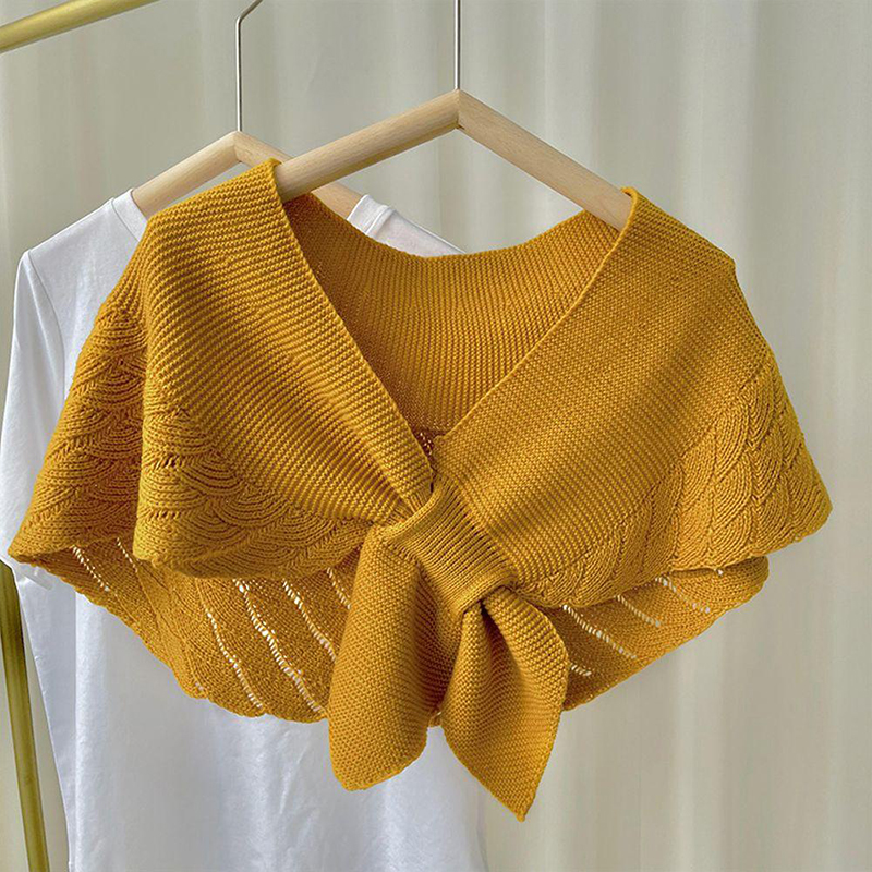 Hiver plus chaud couleur unie Blouse couverture épaule Cape coréenne faux colliers noué écharpe épais silencieux femmes tricoté châle écharpe