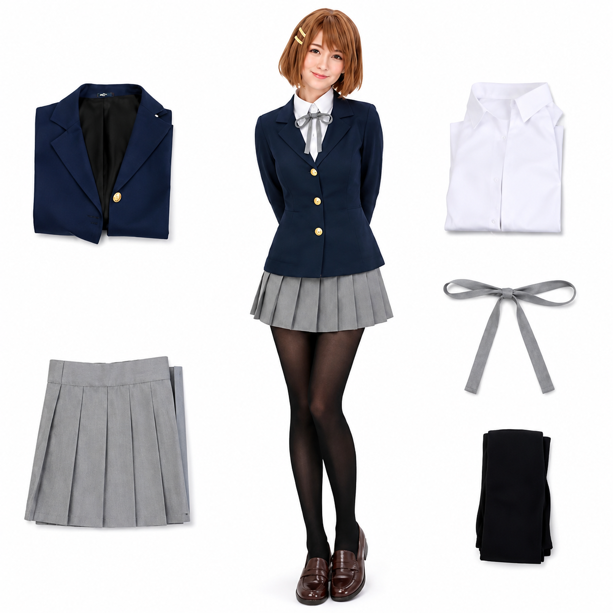 Costume de Cosplay Anime K-ON Hirasawa Yui, uniforme scolaire pour filles, robe JK, tenue de fête d'halloween