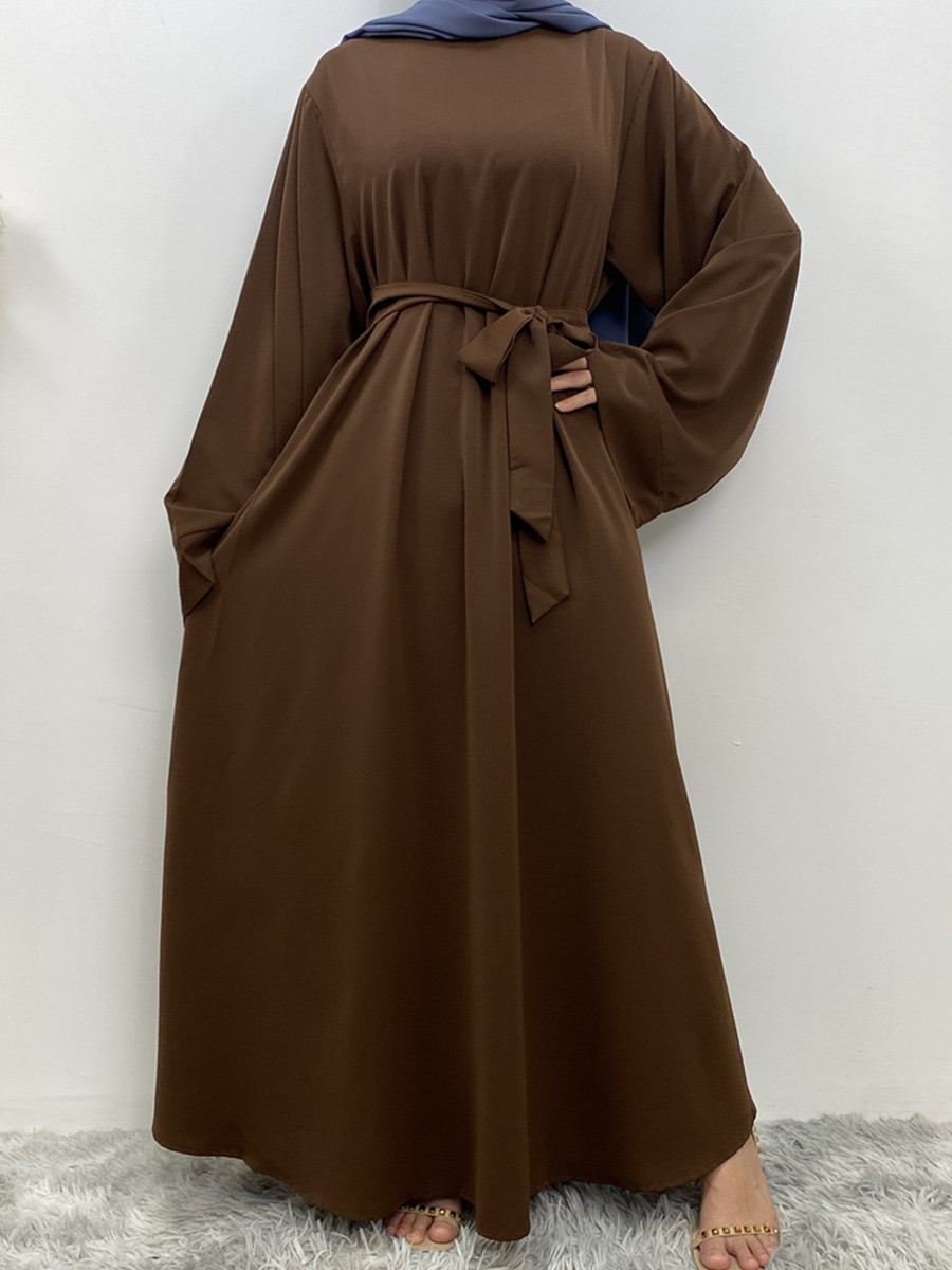 Femmes musulmanes arabe dubaï Eid Abaya grande taille Robe longue modeste Ramadan couleur unie Robe de prière caftan Femme vêtements islamiques