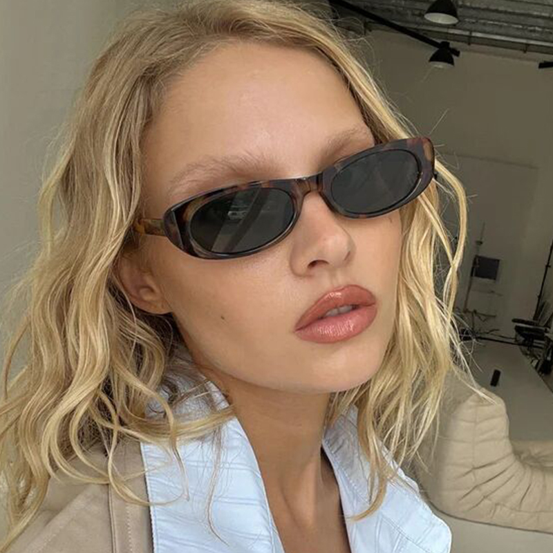 Lunettes de soleil ovales rétro pour femmes, monture noire, petite taille, marque tendance, verres solaires UV400, style star, protection UV400