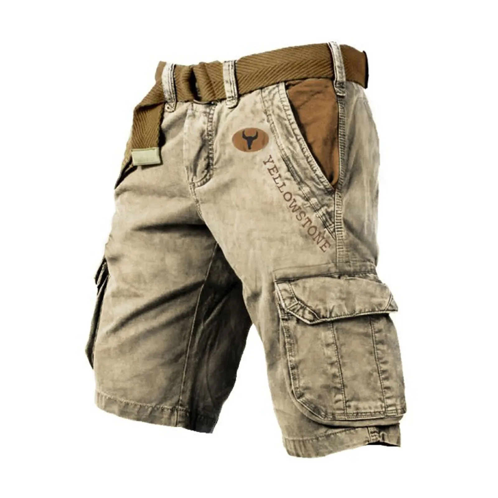 Salopette de Sport pour hommes, vêtements amples, pantalons décontractés cinq quarts, corde élastique, respirant, pantalon à nouer