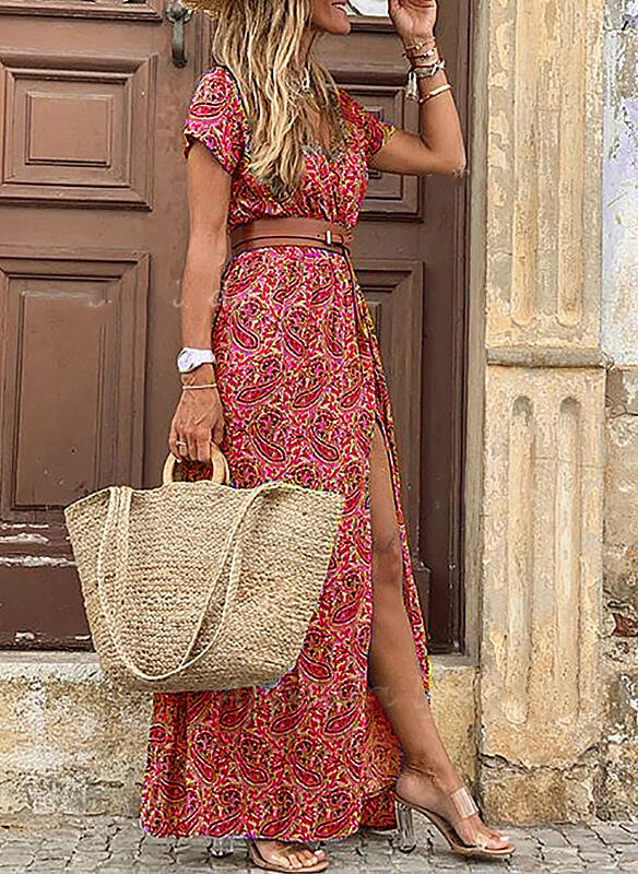 Robe fendue imprimée personnalisée, broderie personnalisée