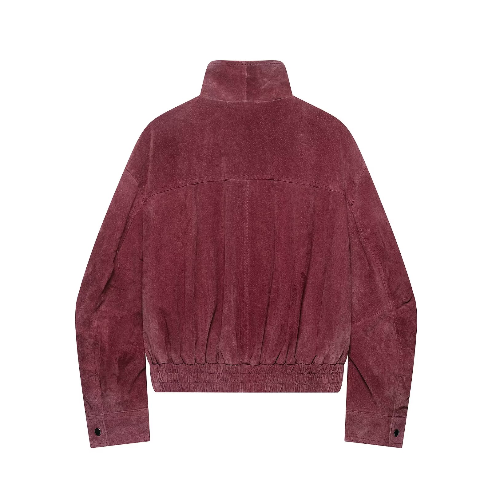 BSAY 2026 Nouvelle Veste Bomber en Cuir pour Femme, Col Montant, Fermeture Éclair Intégrale, Poches Latérales, Ourlet Élastique, Manches Longues, Veste Courte