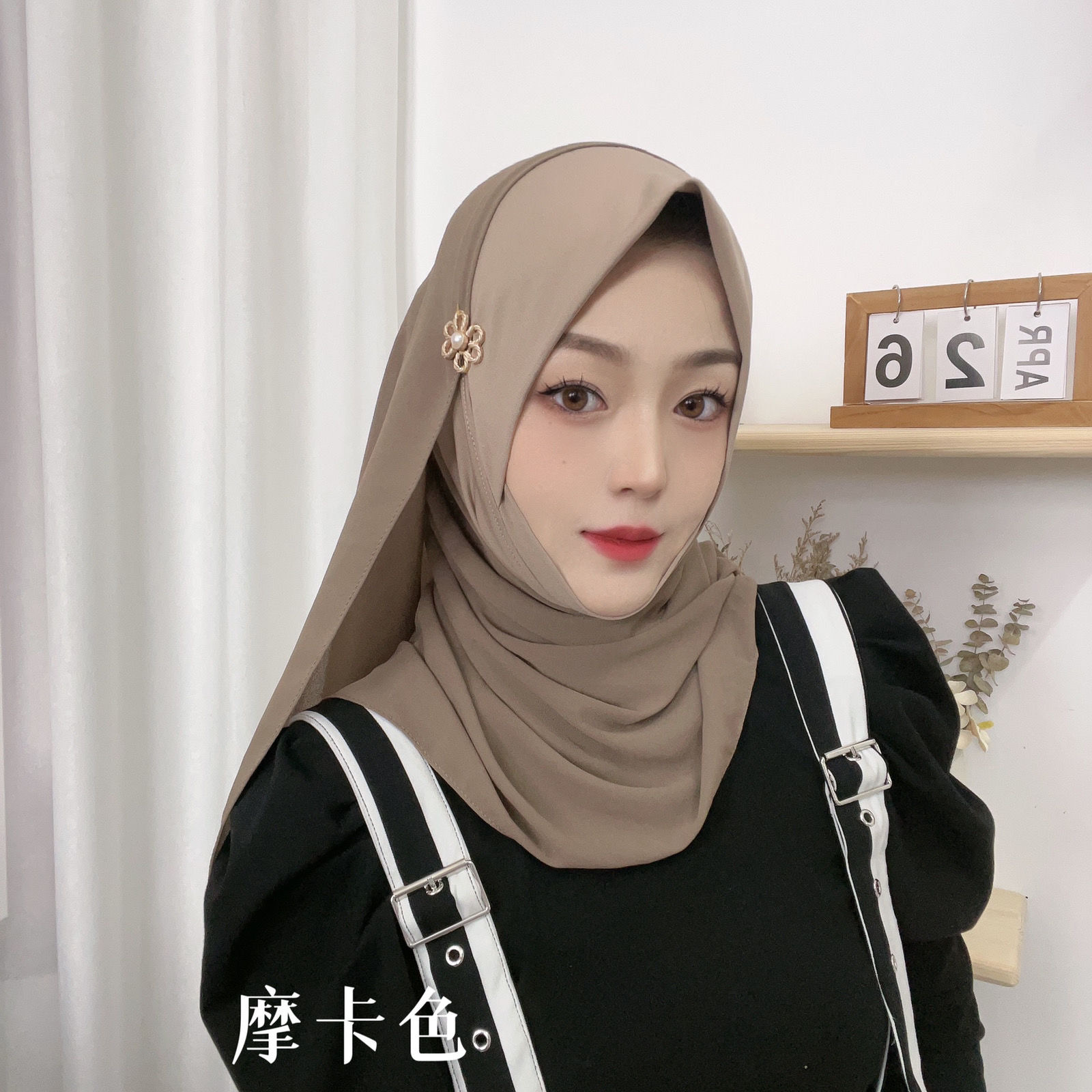 Hijab Instantané à Boucles pour Femme Musulmane, Doux, Dubaï, Arabie Saoudite