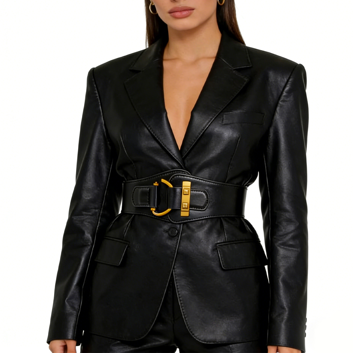 Ceinture large élastique en PU pour femmes, élégante, tendance, Design léger, pour robes, manteaux et costumes, ceinture Corset