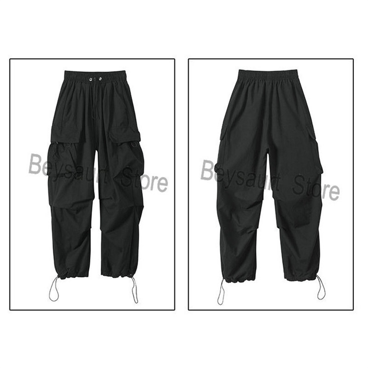 Streetwear 2024 printemps sarouel pantalons décontractés hommes taille élastique couleur unie Cargo pantalon Multi poche ample Baggy pantalon pour les femmes