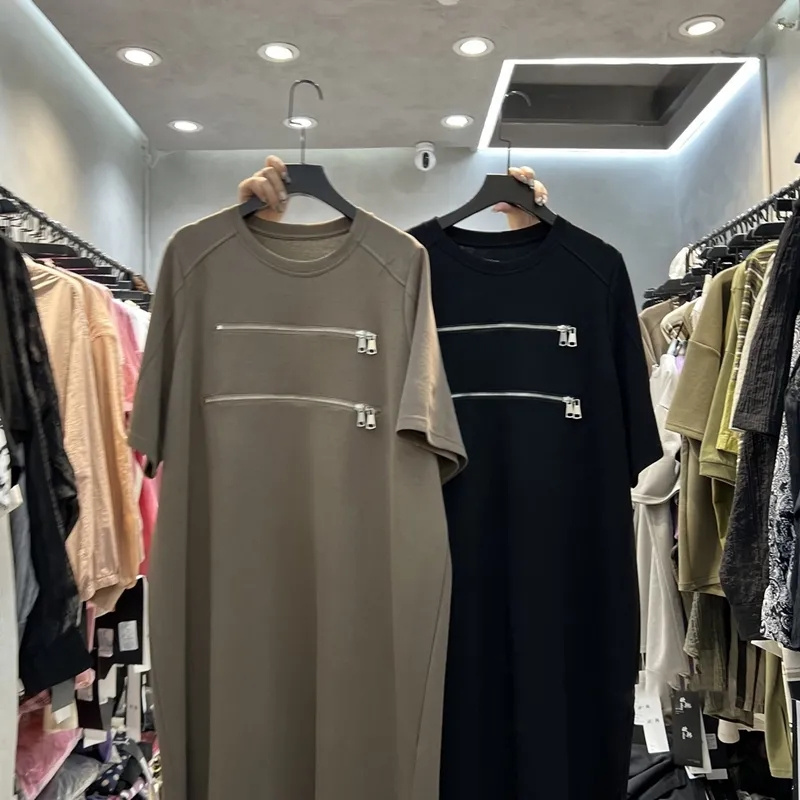 Robe Extra Large à Col Rond et Manches Courtes pour Femme, Jupe Longue, Fermeture Éclair, Été, 300 kg