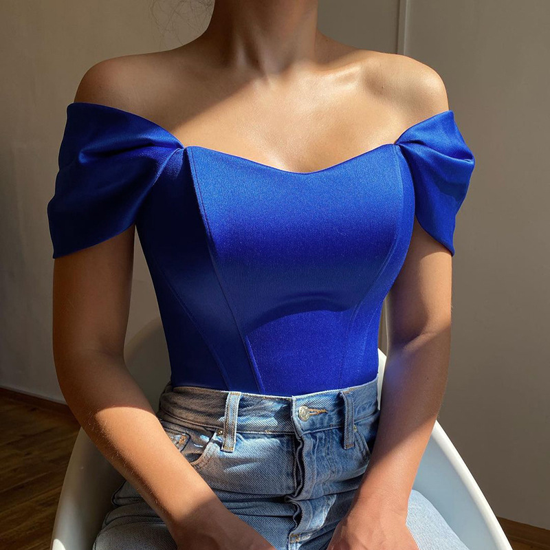 Haut Corset Sexy en Satin avec nœud papillon, Bustier, mode d'été, T-Shirt, tenue de soirée en Club, haut court pour femmes