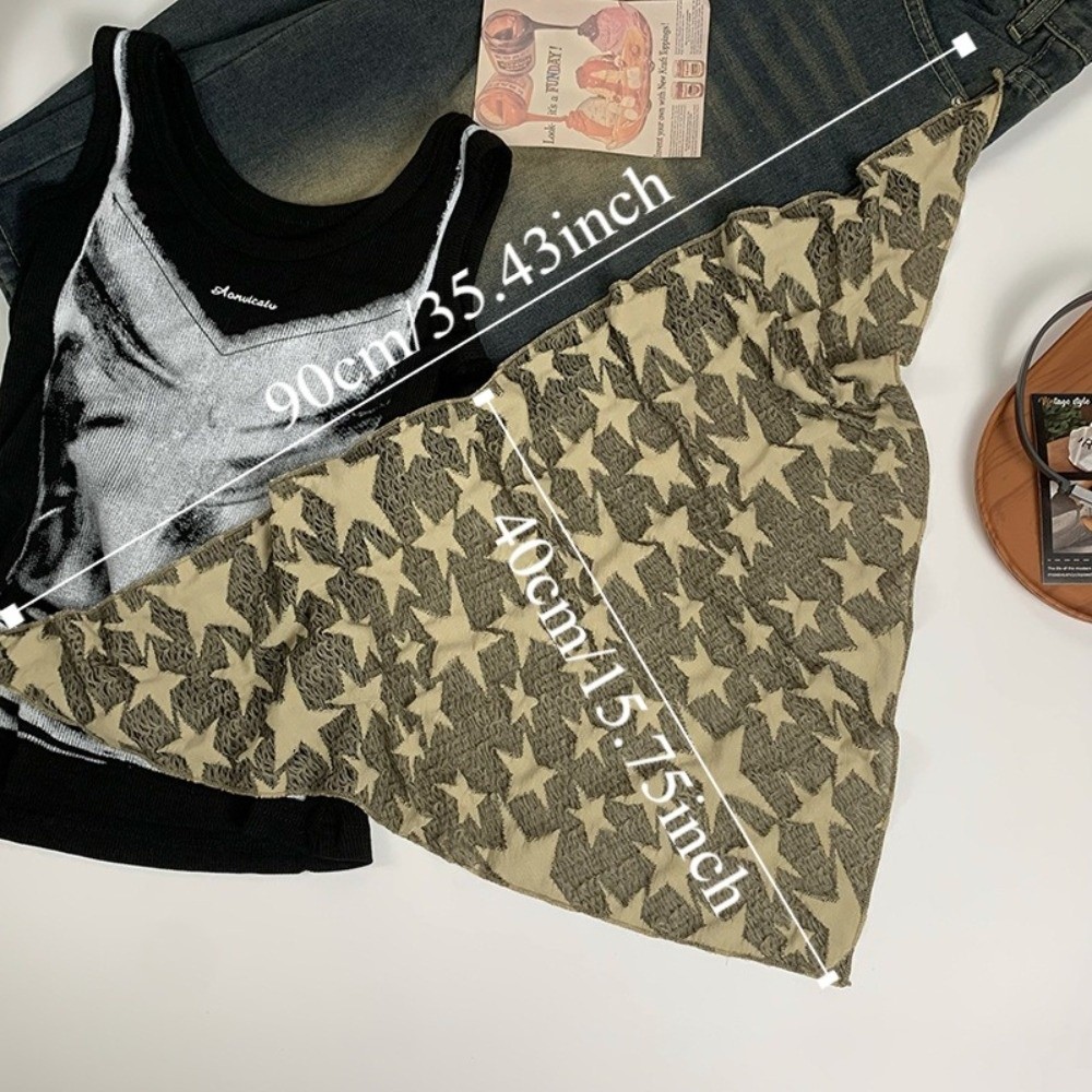 Mode Wasteland Style étoile cheveux écharpe Hip Hop enveloppement doux Y2K hanche écharpe Triangulaire Sacrf tricoté bustier tubulaire Streetwear