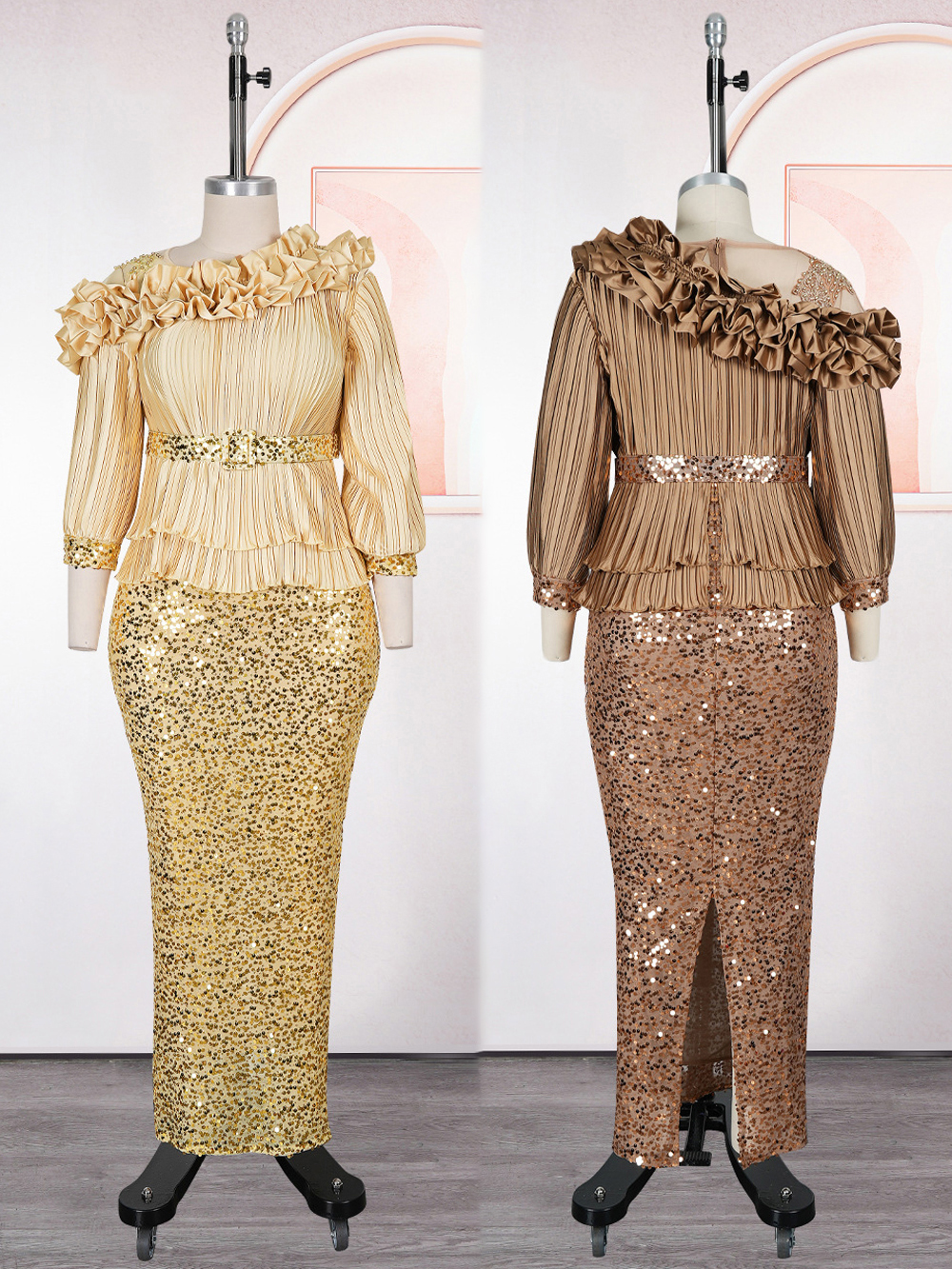 Robes africaines pour femmes de luxe Dashiki paillettes Maxi Robes grande taille à volants robe longue fête de mariage anniversaire soirée vêtements