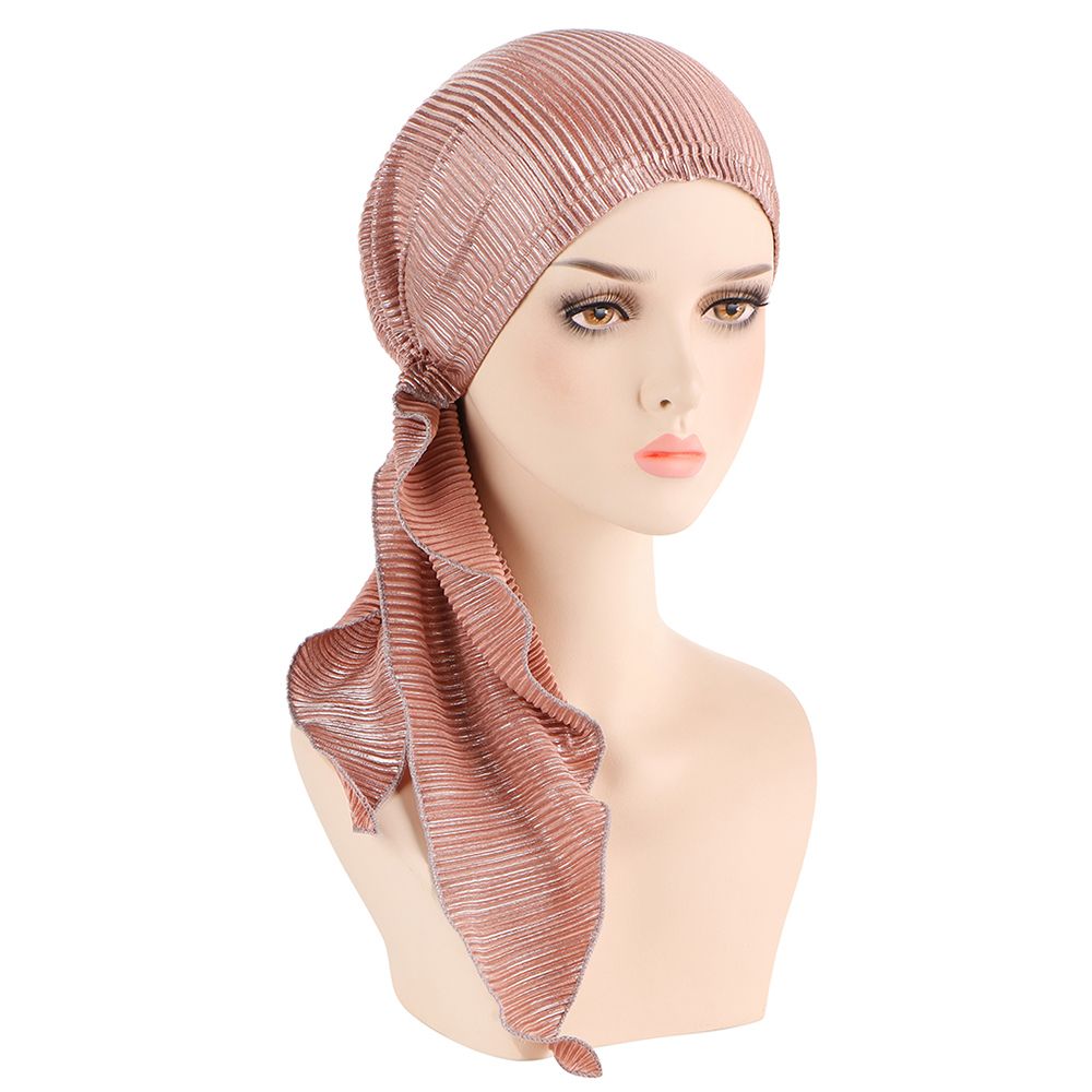 Couvre-chef pour perte de cheveux, Turban, Foulard, Bonnet pré-noué, Hijab musulman, Bonnet chimio, Bonnet élastique brillant à paillettes