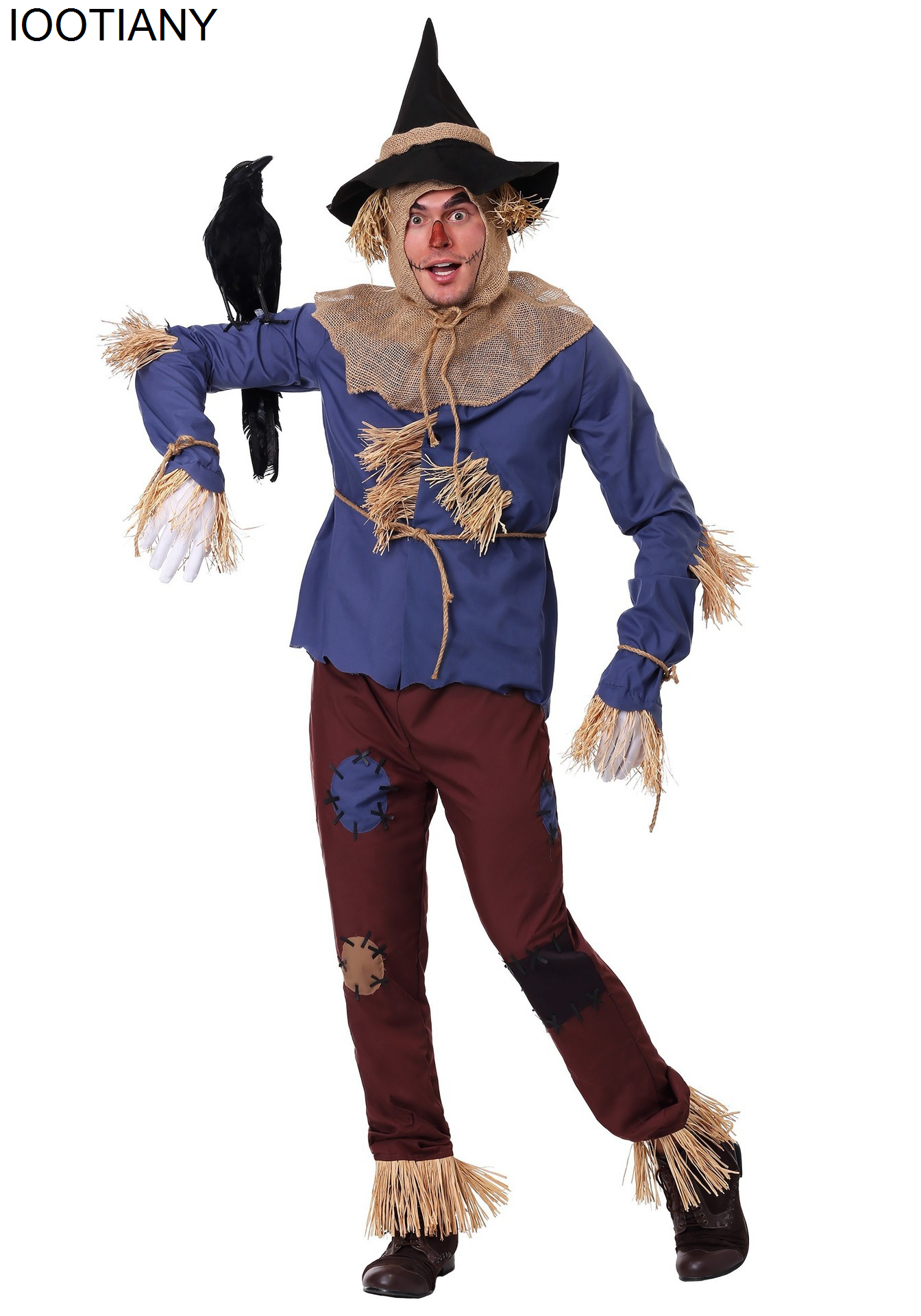 IOOTIANY unisexe livre semaine tenue de jeu de rôle carnaval assistant épouvantail Costume Cosplay déguisement robe de soirée