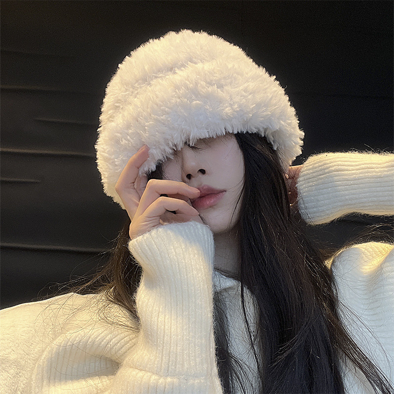 Bonnet doux simple pour femme, bonnet épais pour l'extérieur, bonnet froid chaud, bonnet tête de mort, automne, hiver, nouveau, 2022