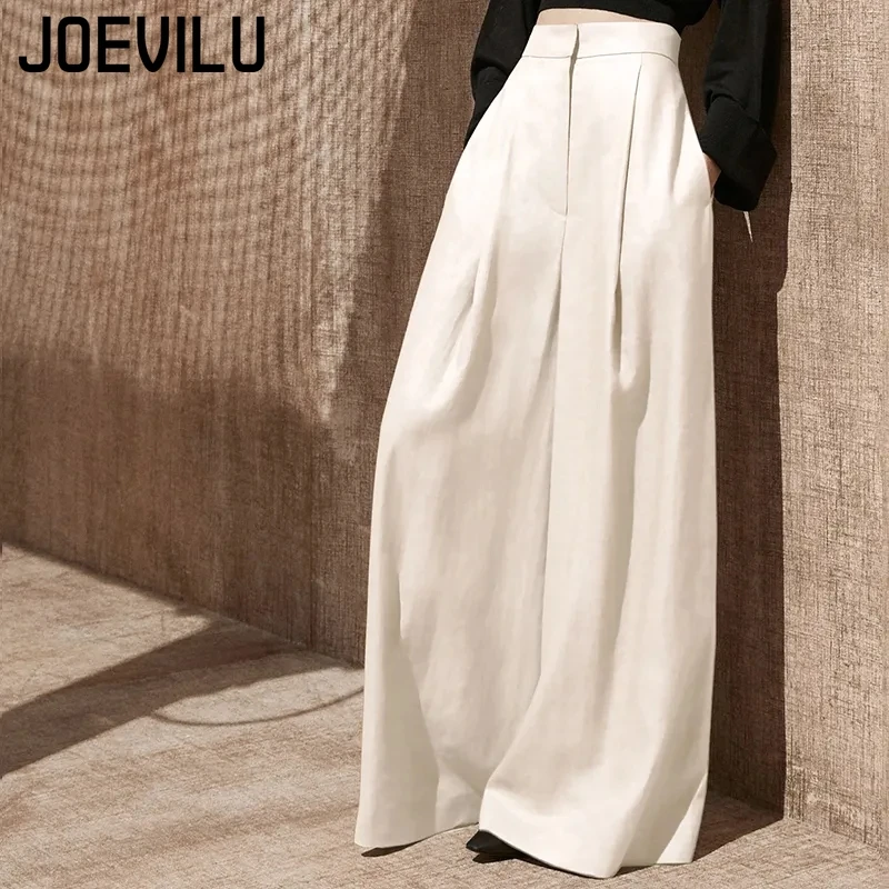 Pantalon taille haute à jambes larges pour femmes, vadrouille de sol fine et décontractée, tendance coréenne, drapé, Streetwear, printemps/automne