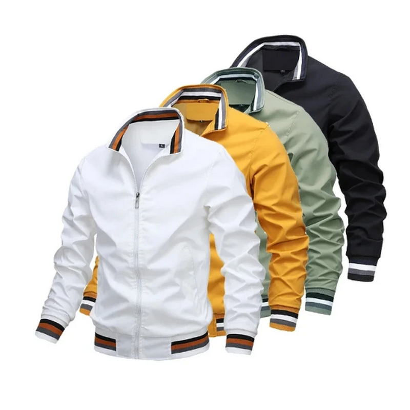Blouson aviateur imperméable pour hommes, veste décontractée, manteau de sport, coupe-vent, vêtements de plein air, blanc, mode, printemps, été