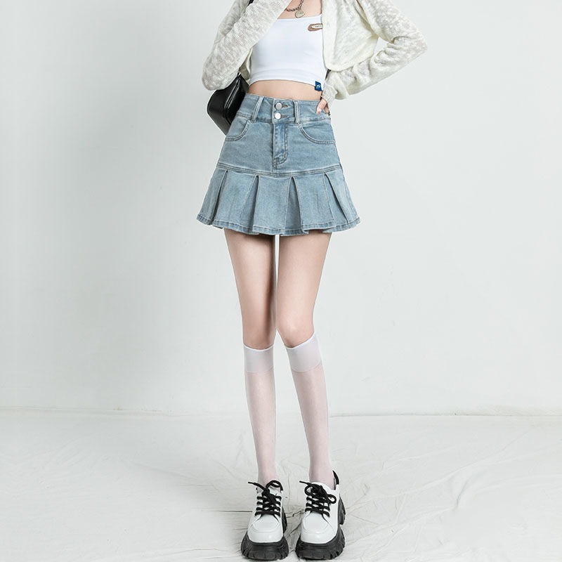 Jupes en jean à volants Gyaru pour femmes, jupe évasée en jean, nouvelle tendance des vêtements, offre esthétique chaude, Vintage, décontractée, 2025 V, Y2k