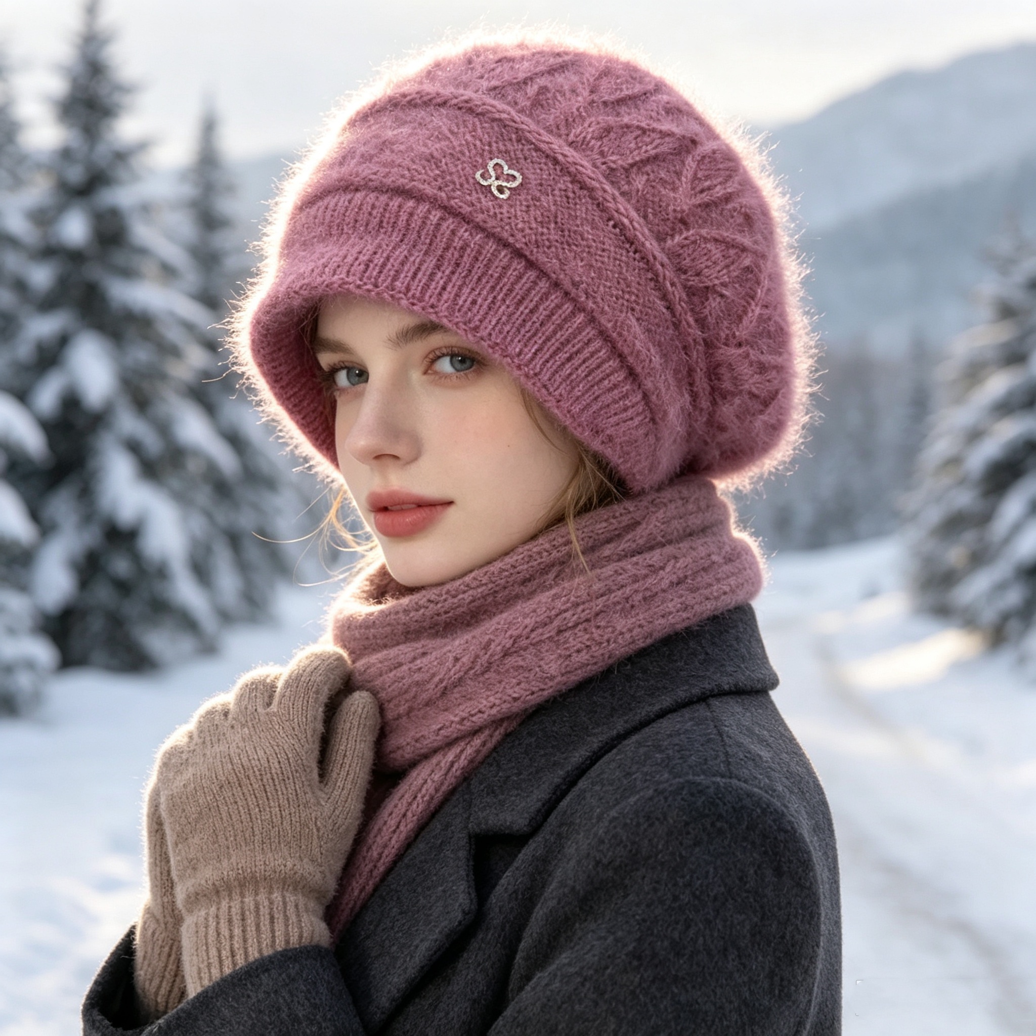 Nouveau femmes chapeau d'hiver chaud Protection des oreilles tricot chapeaux épaissir laine Double couche casquettes chaudes personnes âgées tout-Match froid coupe-vent chapeaux