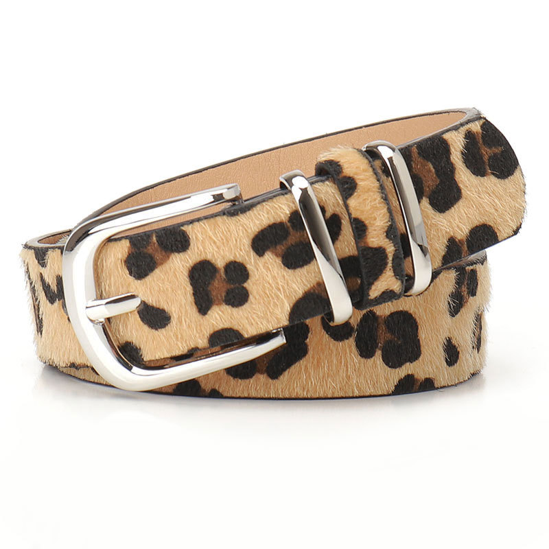 Nouvelle ceinture à double anneau à imprimé léopard pour femmes, style européen et américain tendance, ceinture polyvalente pour manteau, ceinture de taille pour femmes