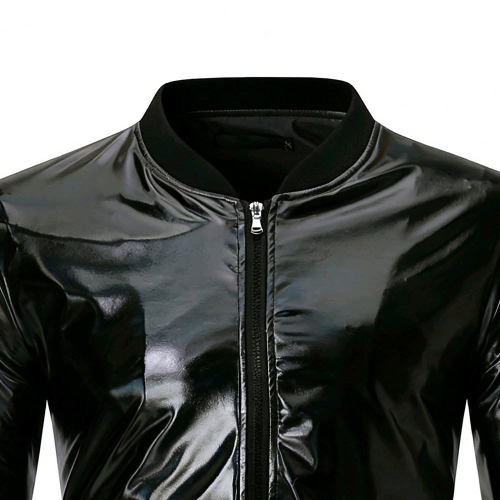 Vestes et manteaux légers pour hommes, manteau coupe-vent à col montant, veste à manches longues, vêtements d'extérieur dorés brillants, printemps automne