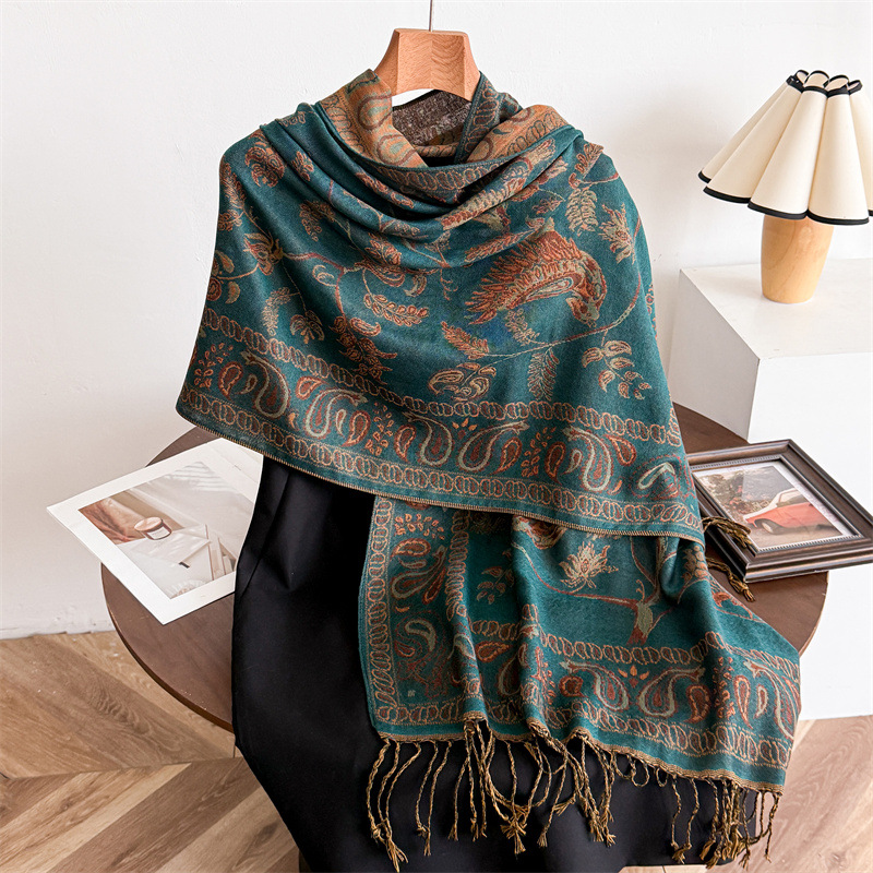 Écharpes en cachemire de marque de luxe pour femmes, châles et étoles imprimés chauds d'hiver, bandana en pashmina, foulard long jacquard à motif cachemire pour femme
