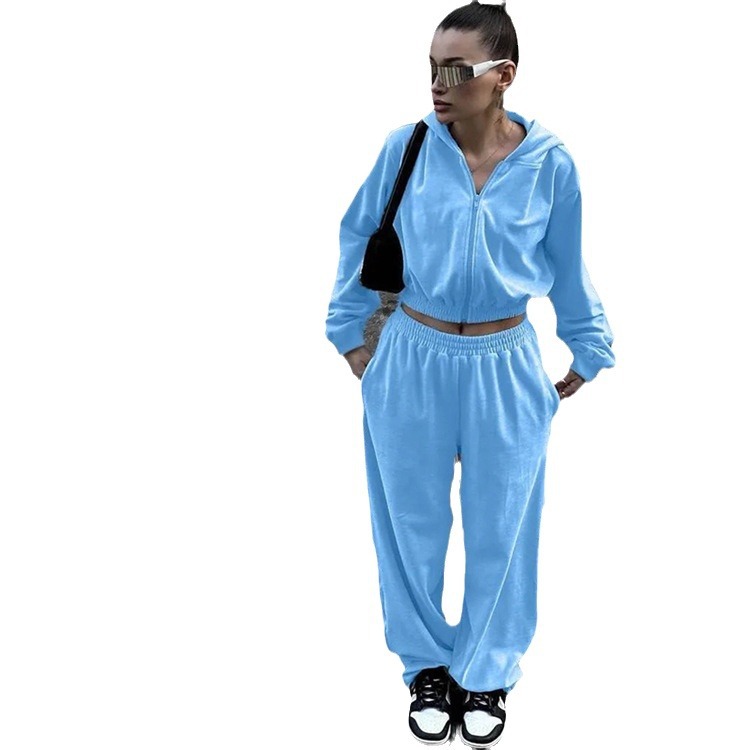 Cardigan à capuche à manches longues pour femmes, costume décontracté, style de rue, pantalon élastique, vêtements deux pièces