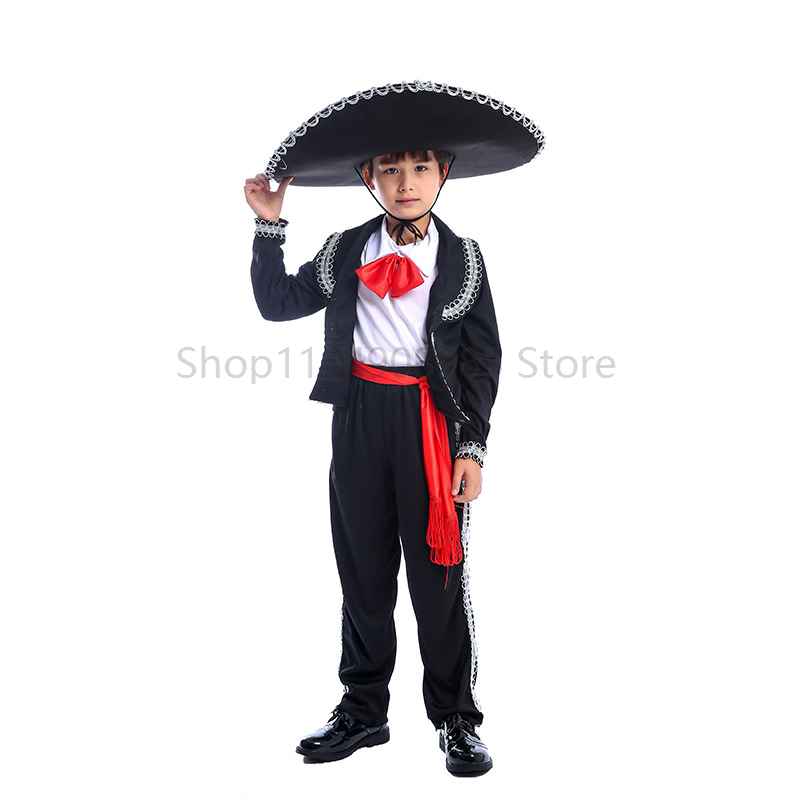 Costume de danse de Festival traditionnel mexicain, ensemble de vêtements pour enfants de spectacle de fête, tenue culturelle de pâques