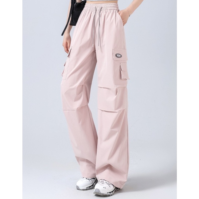 Pantalon Cargo élégant taille haute, imperméable, séchage rapide, décontracté, pour randonnée en plein air, avec cordon de serrage