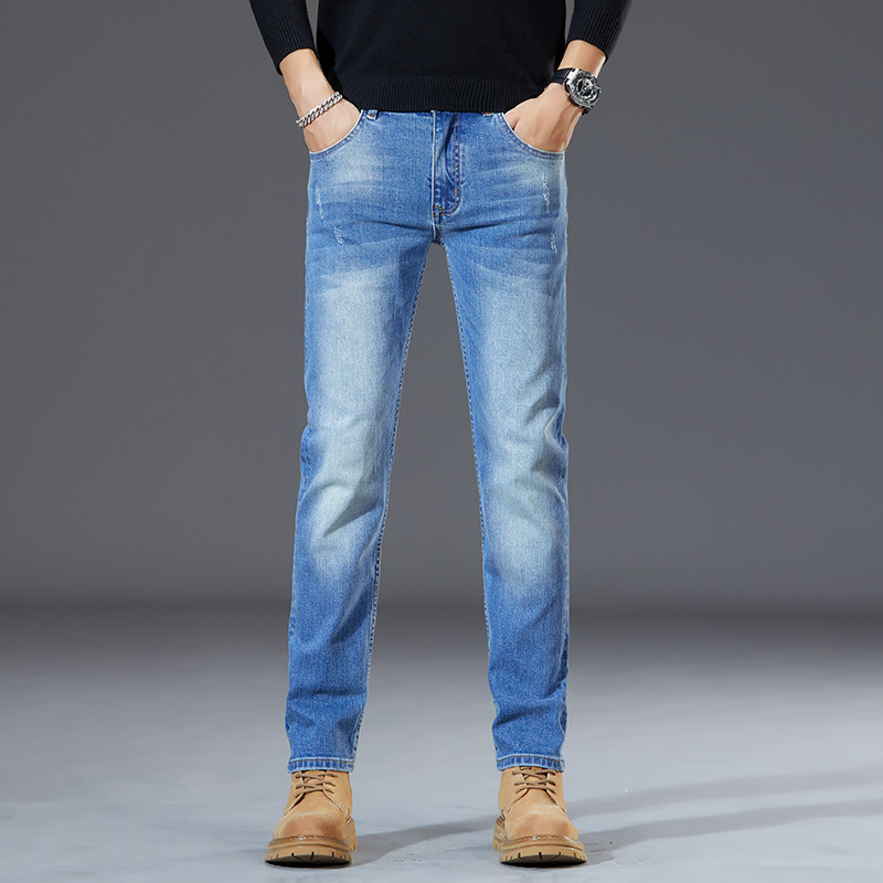 Jean droit extensible rétro pour hommes, pantalon en Denim Baggy délavé, pleine longueur, pantalon de marque classique